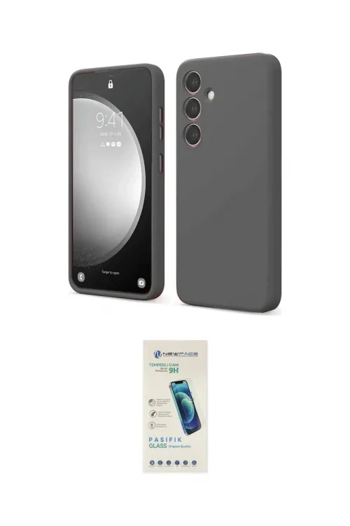 ieg™ Galaxy S24 FE Kılıf Kozmos Yansıma Özel Seri - Şeffaf Pasifik Cam Ekran Koruyucu