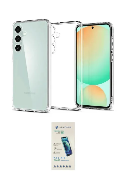 ieg™ Galaxy S24 FE Kılıf Zirve Doku - Şeffaf Pasifik Cam Ekran Koruyucu