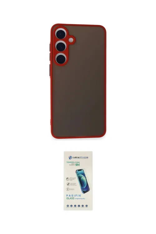 ieg™ Galaxy S24 Kılıf Ahenk Çizgi Serisi - Şeffaf Pasifik Cam Ekran Koruyucu
