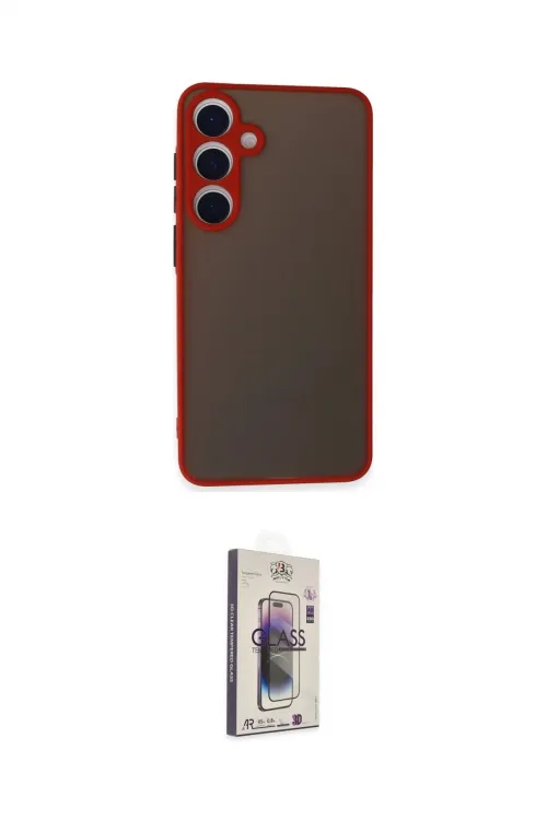 ieg™ Galaxy S24 Kılıf Ahenk Çizgi Serisi - Siyah Bilvis 3D Cam Ekran Koruyucu