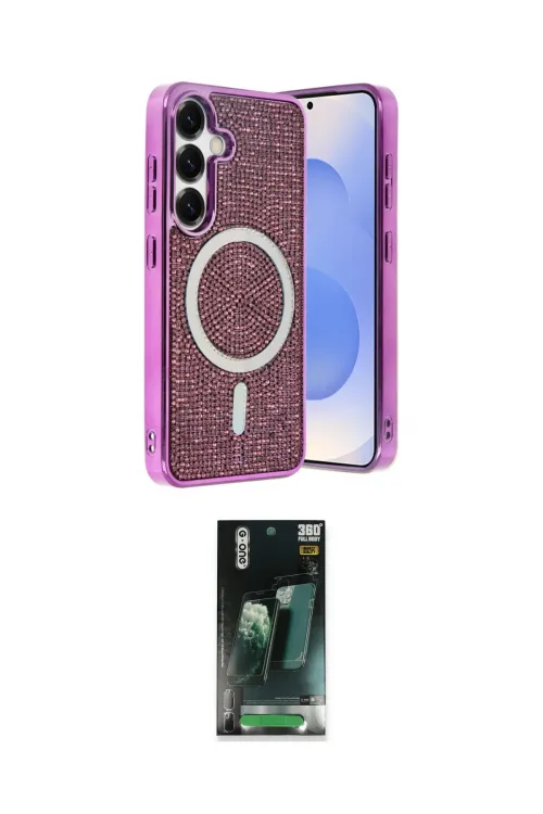 ieg™ Galaxy S24 Kılıf Eksen Çizgi - Şeffaf 360 Full Body Arka Koruyucu