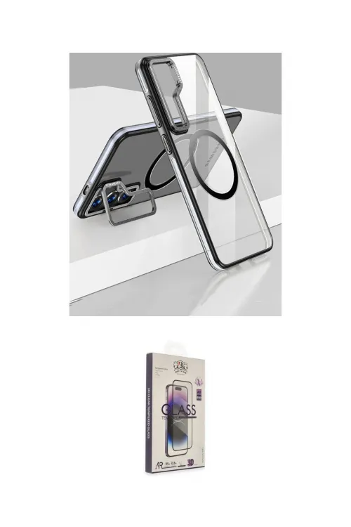 ieg™ Galaxy S24 Kılıf Nova Doku - Siyah Bilvis 3D Cam Ekran Koruyucu
