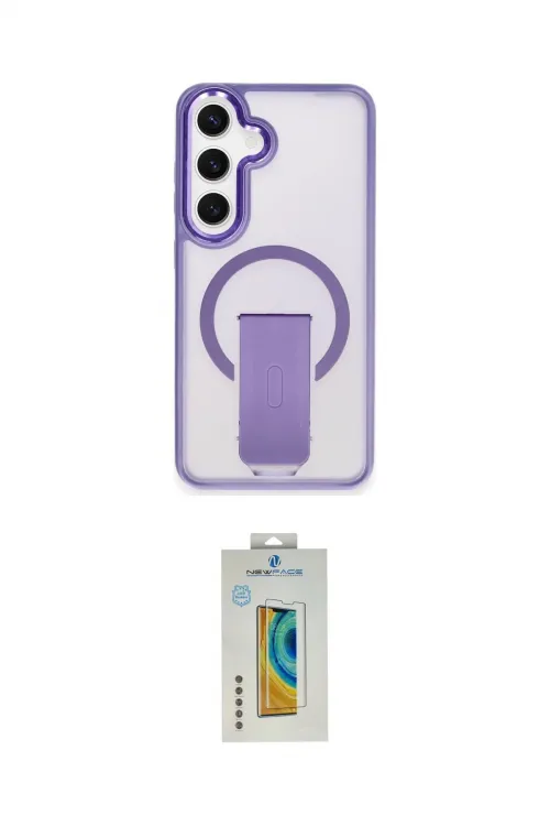 ieg™ Galaxy S24 Kılıf Pusula Doku Koleksiyonu - Siyah Polymer Nano Ekran Koruyucu