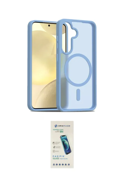 ieg™ Galaxy S24 Kılıf Siluet Minimal Prime - Şeffaf Pasifik Cam Ekran Koruyucu