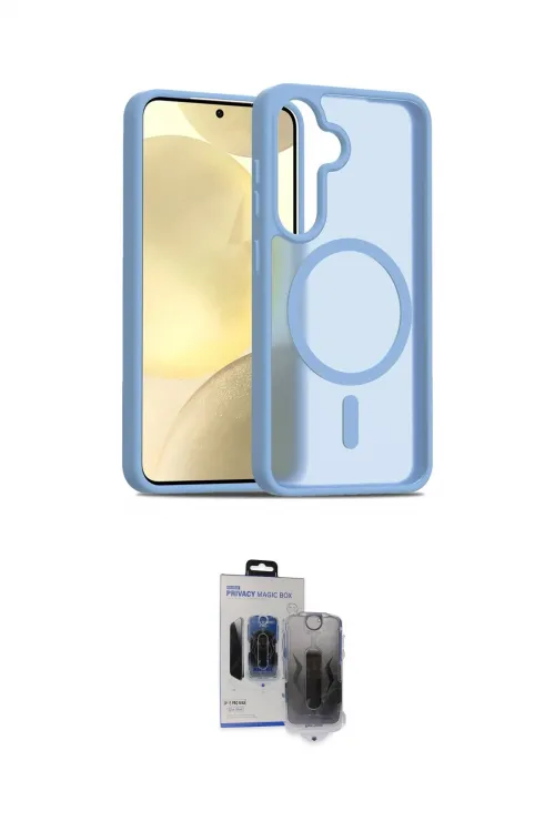 ieg™ Galaxy S24 Kılıf Siluet Minimal Prime - Siyah Vanessa Magic Hayalet Cam