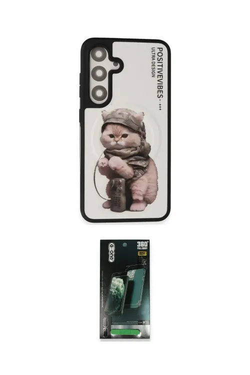 ieg™ Galaxy S24 Kılıf Siluet Modern Özel Seri - Şeffaf 360 Full Body Arka Koruyucu
