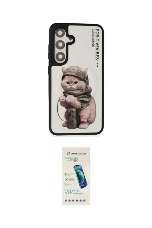ieg™ Galaxy S24 Kılıf Siluet Modern Özel Seri - Şeffaf Pasifik Cam Ekran Koruyucu