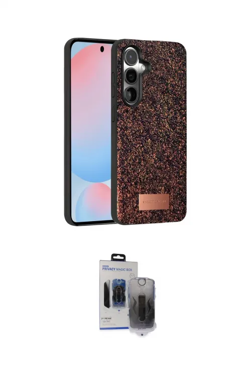 ieg™ Galaxy S24 Kılıf Vadi Klasik Serisi - Siyah Vanessa Magic Hayalet Cam