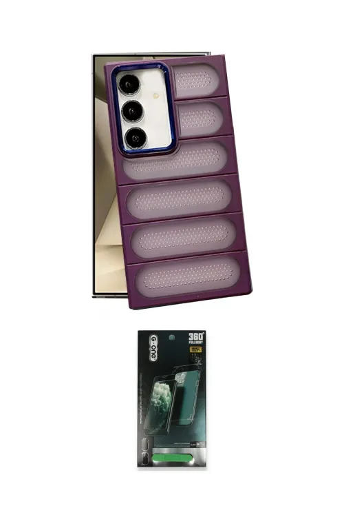 ieg™ Galaxy S24 Kılıf Yadigar Doku Özel Seri - Siyah 360 Mat Full Body Arka Koruyucu