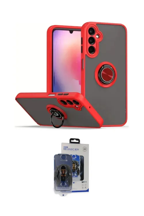 ieg™ Galaxy S24 Kılıf Yörünge Çizgi - Siyah Vanessa Magic Cam