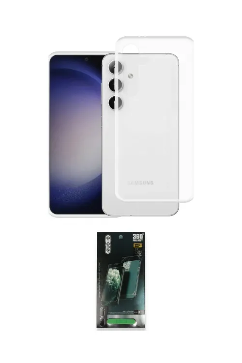 ieg™ Galaxy S24 Kılıf Zirve Doku - Siyah 360 Mat Full Body Arka Koruyucu