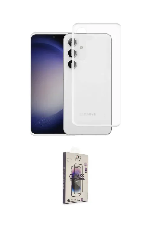 ieg™ Galaxy S24 Kılıf Zirve Doku - Siyah Bilvis 3D Cam Ekran Koruyucu