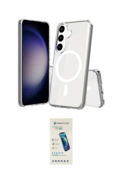 ieg™ Galaxy S24 Plus Kılıf Ahenk Yansıma Prime - Şeffaf Pasifik Cam Ekran Koruyucu