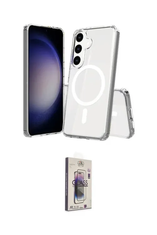 ieg™ Galaxy S24 Plus Kılıf Ahenk Yansıma Prime - Siyah Bilvis 3D Cam Ekran Koruyucu