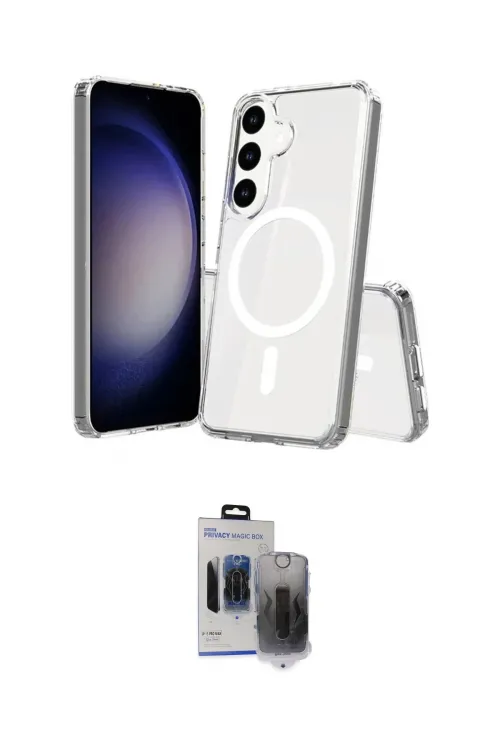 ieg™ Galaxy S24 Plus Kılıf Ahenk Yansıma Prime - Siyah Vanessa Magic Hayalet Cam