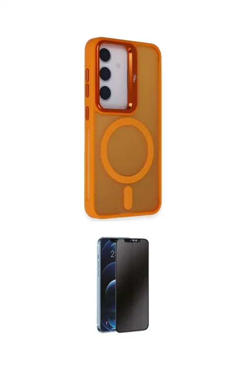 ieg™ Galaxy S24 Plus Kılıf Akış Form - Siyah 3D Antistatik Hayalet Cam Ekran Koruyucu