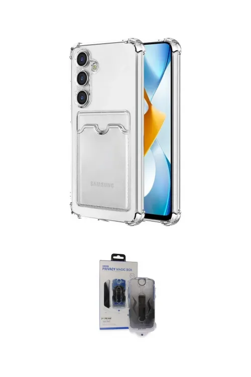ieg™ Galaxy S24 Plus Kılıf Doruk Klasik Koleksiyonu - Siyah Vanessa Magic Hayalet Cam
