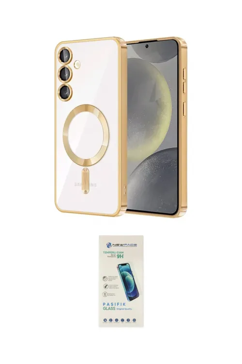 ieg™ Galaxy S24 Plus Kılıf Nova Işık Özel Seri - Şeffaf Pasifik Cam Ekran Koruyucu