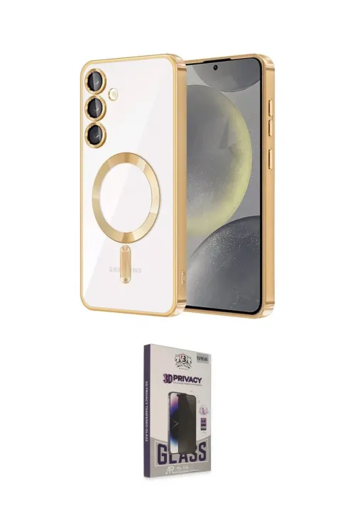 ieg™ Galaxy S24 Plus Kılıf Nova Işık Özel Seri - Siyah Bilvis Hayalet Cam Ekran Koruyucu