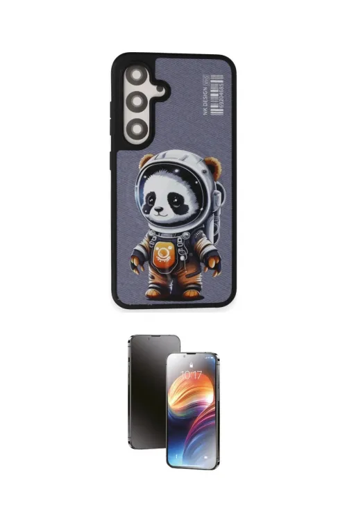 ieg™ Galaxy S24 Plus Kılıf Siluet Modern Özel Seri - Siyah 3D Antistatik Mat Seramik Nano Ekran Koruyucu