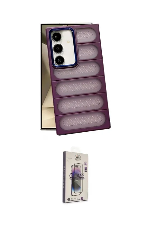 ieg™ Galaxy S24 Plus Kılıf Yadigar Doku Özel Seri - Siyah Bilvis 3D Cam Ekran Koruyucu