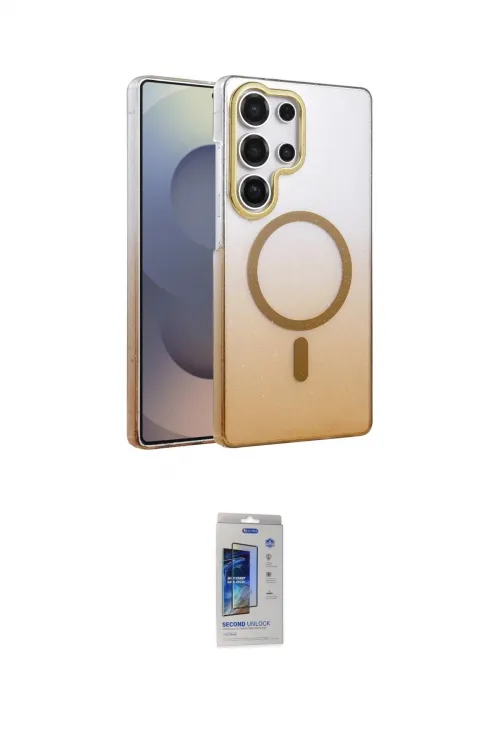 ieg™ Galaxy S24 Ultra Kılıf Ahenk Doku Özel Seri - Siyah Durable Full Glue Curved Cam