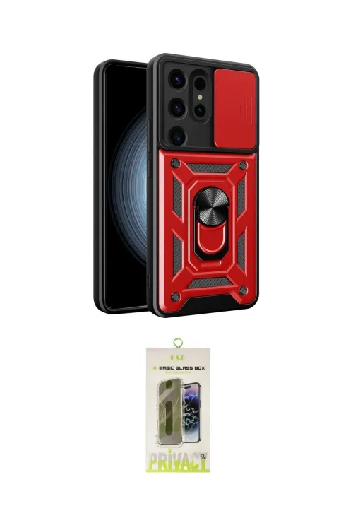 ieg™ Galaxy S24 Ultra Kılıf Ahenk Klasik - Siyah Joko Magic 5D Hayalet Cam