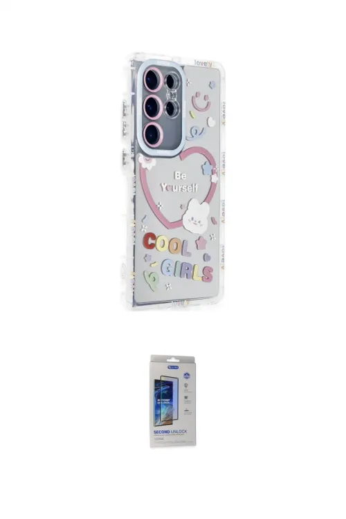 ieg™ Galaxy S24 Ultra Kılıf Ahenk Modern Serisi - Siyah Durable Full Glue Curved Cam