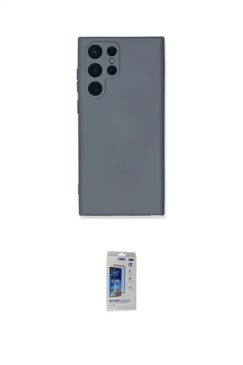 ieg™ Galaxy S24 Ultra Kılıf Ahenk Serisi - Siyah Durable Full Glue Curved Hayalet Cam