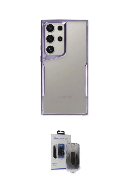 ieg™ Galaxy S24 Ultra Kılıf Akış Çizgi Koleksiyonu - Siyah Vanessa Magic Hayalet Cam