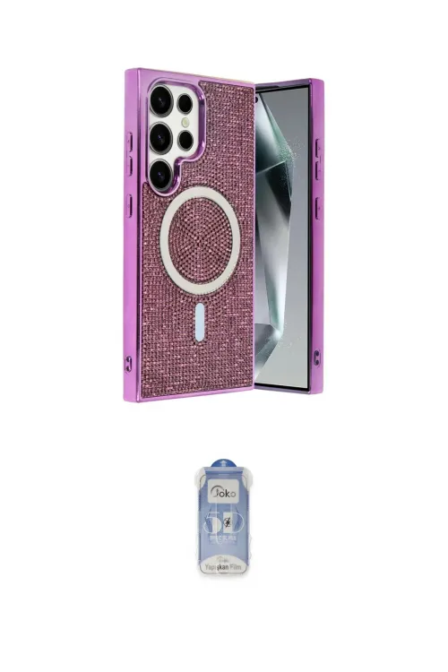 ieg™ Galaxy S24 Ultra Kılıf Eksen Çizgi - Siyah Joko Magic 5D Cam