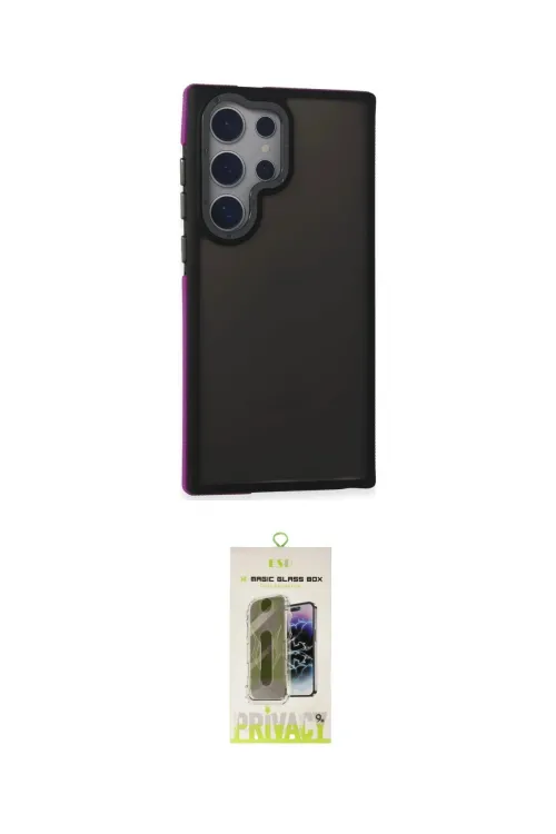 ieg™ Galaxy S24 Ultra Kılıf Eksen Işık - Siyah Joko Magic 5D Hayalet Cam