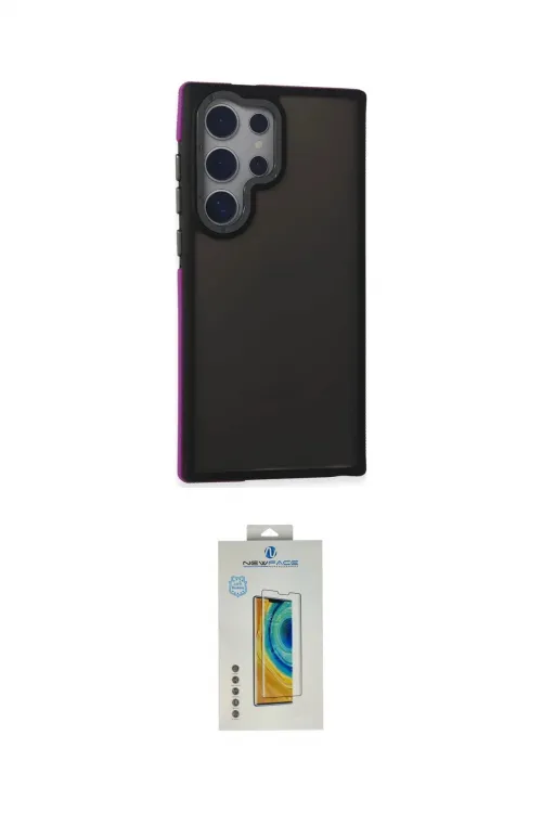 ieg™ Galaxy S24 Ultra Kılıf Eksen Işık - Siyah Polymer Nano Ekran Koruyucu