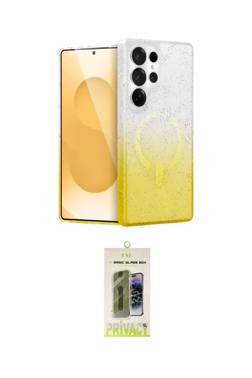 ieg™ Galaxy S24 Ultra Kılıf Eksen Minimal Özel Seri - Siyah Joko Magic 5D Hayalet Cam