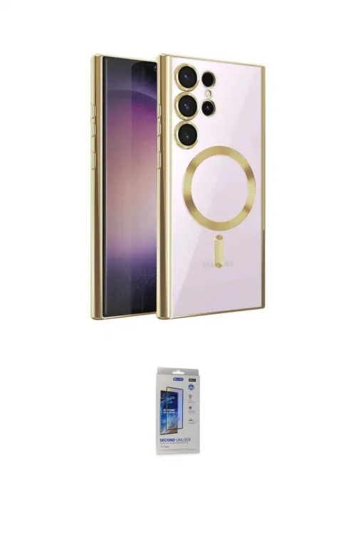 ieg™ Galaxy S24 Ultra Kılıf Nova Işık Özel Seri - Siyah Durable Full Glue Curved Hayalet Cam