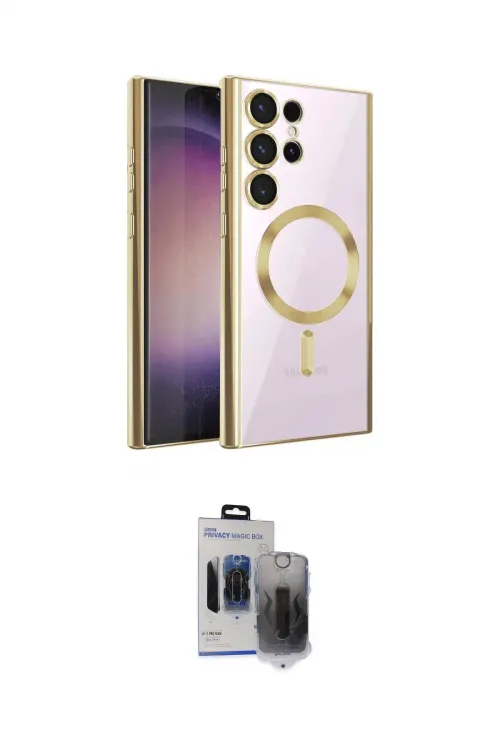 ieg™ Galaxy S24 Ultra Kılıf Nova Işık Özel Seri - Siyah Vanessa Magic Hayalet Cam