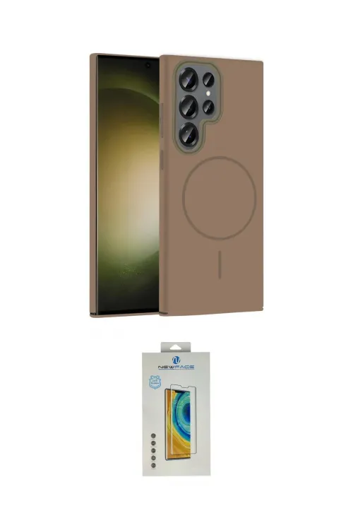 ieg™ Galaxy S24 Ultra Kılıf Siluet Doku Özel Seri - Siyah Polymer Nano Ekran Koruyucu