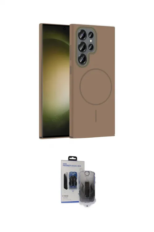 ieg™ Galaxy S24 Ultra Kılıf Siluet Doku Özel Seri - Siyah Vanessa Magic Hayalet Cam
