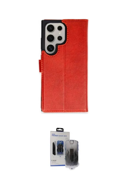 ieg™ Galaxy S24 Ultra Kılıf Siluet Işık Serisi - Siyah Vanessa Magic Hayalet Cam