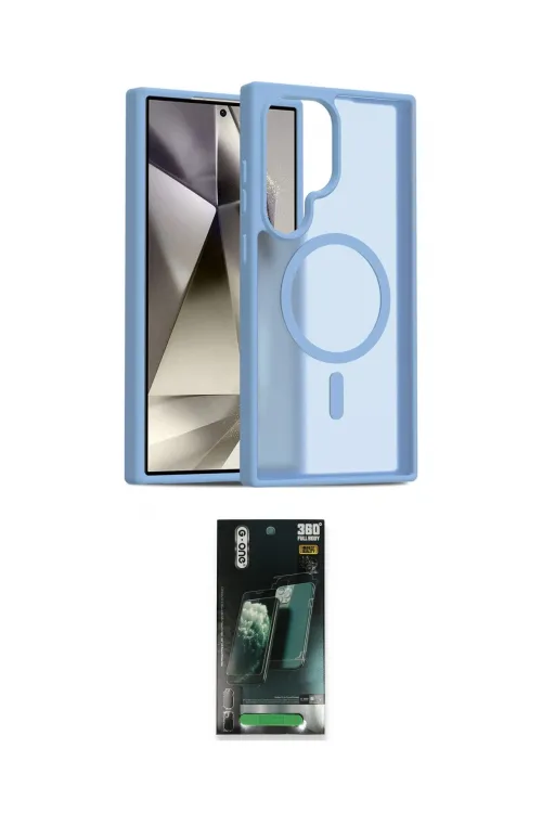 ieg™ Galaxy S24 Ultra Kılıf Siluet Minimal Prime - Siyah 360 Mat Full Body Arka Koruyucu