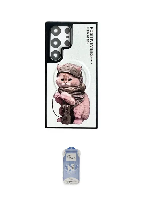 ieg™ Galaxy S24 Ultra Kılıf Siluet Modern Özel Seri - Siyah Joko Magic 5D Cam