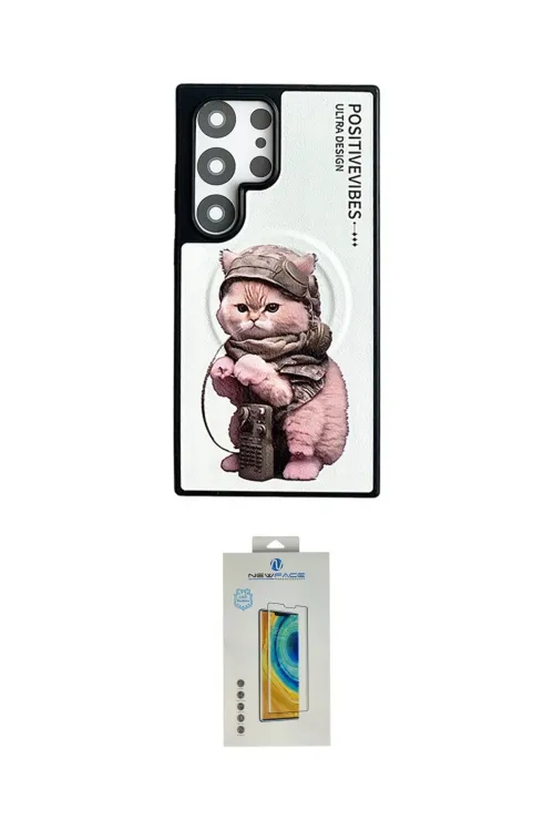 ieg™ Galaxy S24 Ultra Kılıf Siluet Modern Özel Seri - Siyah Polymer Nano Ekran Koruyucu