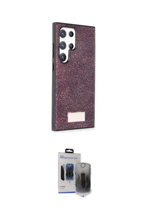 ieg™ Galaxy S24 Ultra Kılıf Vadi Klasik Serisi - Siyah Vanessa Magic Hayalet Cam