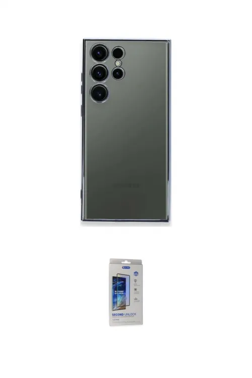 ieg™ Galaxy S24 Ultra Kılıf Vadi Minimal - Siyah Durable Full Glue Curved Cam