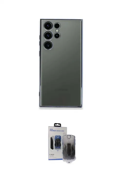 ieg™ Galaxy S24 Ultra Kılıf Vadi Minimal - Siyah Vanessa Magic Hayalet Cam