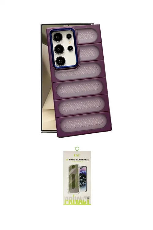 ieg™ Galaxy S24 Ultra Kılıf Yadigar Doku Özel Seri - Siyah Joko Magic 5D Hayalet Cam