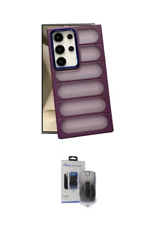 ieg™ Galaxy S24 Ultra Kılıf Yadigar Doku Özel Seri - Siyah Vanessa Magic Hayalet Cam