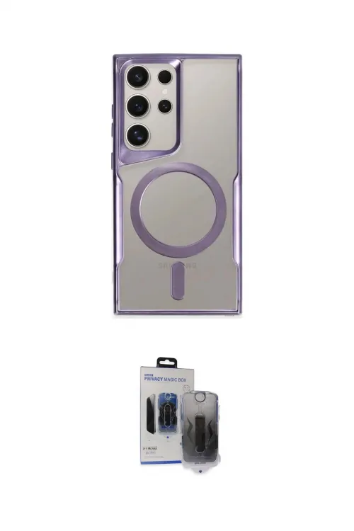 ieg™ Galaxy S24 Ultra Kılıf Yadigar Klasik Özel Seri - Siyah Vanessa Magic Hayalet Cam