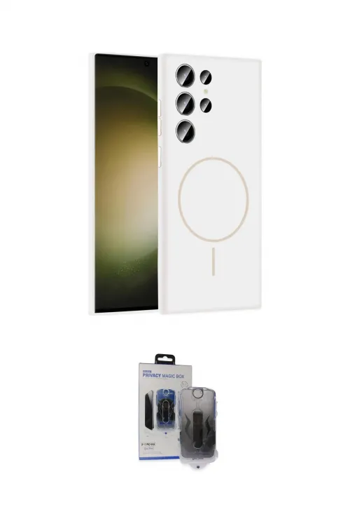 ieg™ Galaxy S24 Ultra Kılıf Yankı Form Serisi - Siyah Vanessa Magic Hayalet Cam