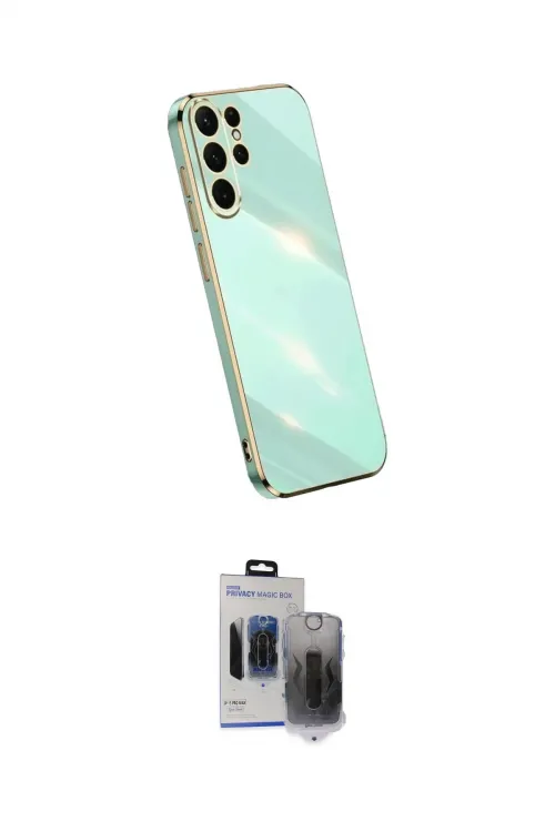 ieg™ Galaxy S24 Ultra Kılıf Yankı Serisi - Siyah Vanessa Magic Hayalet Cam